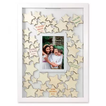 Marco de los Deseos Blanco 42x29,7 cm con 50 Estrellas Marco de los Deseos Blanco 42x29,7 cm con 50 Estrellas