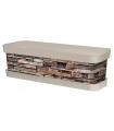 Tradineur - Jardinera de plástico con plato, modelo Piedra, polipropileno, tiesto, macetero, recipiente para plantas, fabricada en España (Beige - 60 cm)