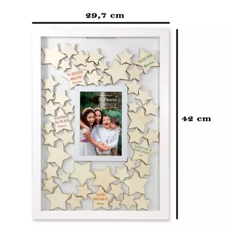 Marco de los Deseos Blanco 42x29,7 cm con 50 Estrellas Marco de los Deseos Blanco 42x29,7 cm con 50 Estrellas