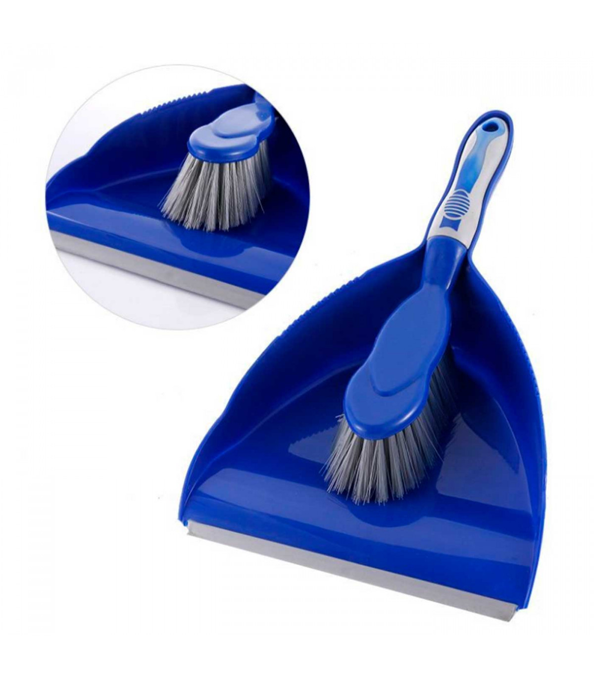 Recogedor con cepillo para la limpieza y lavado del hogar, tamaño 11,5 x 22  x 34,5 cm, Color Azul