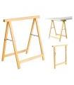 Tradineur - Caballete de madera plegable para carpintería, soporte montar tableros, mesa cortar madera, taller, bricolaje, 75 x 73,5 cm