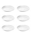 Pack de 6 platos de plástico blanco para macetas de 30-40 cm, modelo mediterránea, bandejas, platillos, bajoplatos redondos para tiestos de interior, exterior, jardín, terraza o balcón