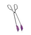 Tradineur - Tenacilla de acero inoxidable con punta de silicona 35 cm, pinzas, tenaza para carne, pescado, ensalada, barbacoa, parrilla, temperatura máxima 250º (Color aleatorio)