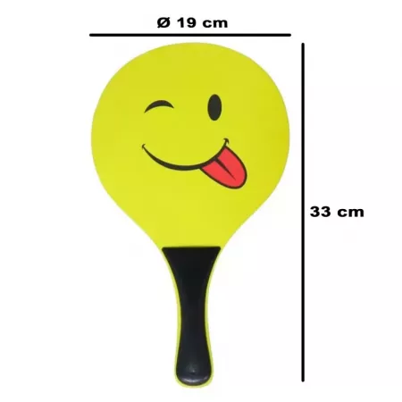 Set Palas Playa Carita Sonriente: Raquetas Madera + Pelota Set Palas Playa Carita Sonriente: Raquetas Madera + Pelota