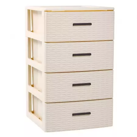 Cajonera Rattan 4 Cajones, Resistente y Estilo Mimbre Cajonera Rattan 4 Cajones, Resistente y Estilo Mimbre
