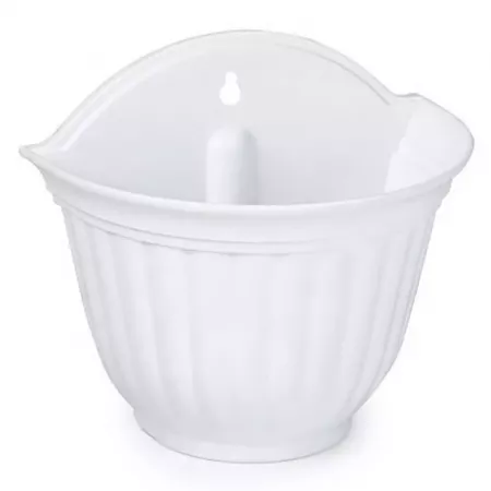 Maceta Colgante Blanca 26x29.5x19 cm, Resistente y Fácil Maceta Colgante Blanca 26x29.5x19 cm, Resistente y Fácil