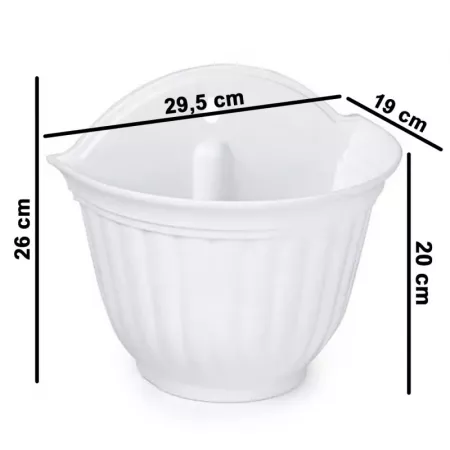 Maceta Colgante Blanca 26x29.5x19 cm, Resistente y Fácil Maceta Colgante Blanca 26x29.5x19 cm, Resistente y Fácil