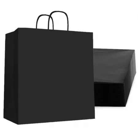 50 Bolsas de Papel XL Negras, Resistentes y Biodegradables
