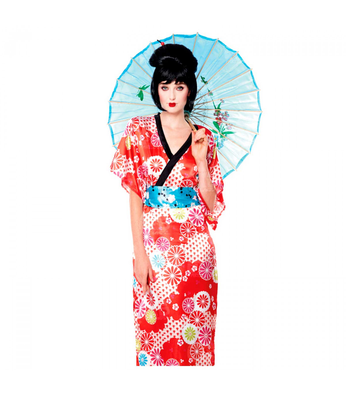 Disfraz de geisha, fibra sintética, incluye vestido y cinturón, accesorios  no incluidos, carnaval, halloween, cosplay, fiestas