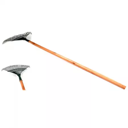 Rastrillo de Jardín Verde 22 Púas, Mango Largo y Resistente Rastrillo de Jardín Verde 22 Púas, Mango Largo y Resistente