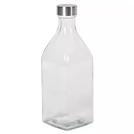 Botella de Vidrio 1L sin BPA con Tapa de Acero y Plástico Botella de Vidrio 1L sin BPA con Tapa de Acero y Plástico