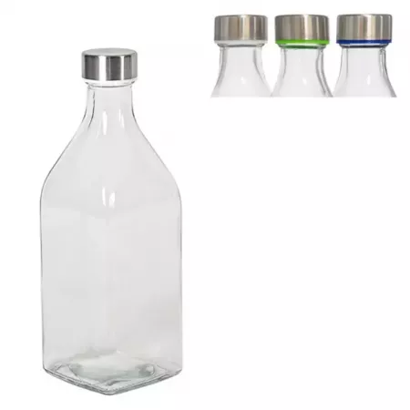 Botella de Vidrio 1L sin BPA con Tapa de Acero y Plástico Botella de Vidrio 1L sin BPA con Tapa de Acero y Plástico