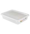 Tradineur - Bandeja frigorífica de almacenamiento con tapa, Nº 3 - HG, plástico, reutilizable, guardar alimentos, fabricada en España (Blanco - 3,7 litros - 32,3 x 24,3 x 7,1 cm )