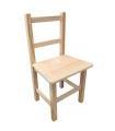 Tradineur - Silla infantil de madera natural, respaldo de listones, altura del asiento 29,3 cm, silla para niños sin tratar con reposapiés - 57 x 31 x 26 cm