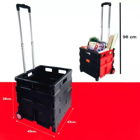 Carrito Plegable 2 Ruedas 25 kg con Mango Telescópico Carrito Plegable 2 Ruedas 25 kg con Mango Telescópico