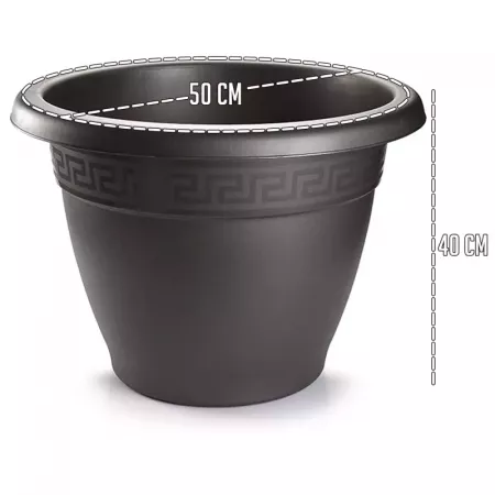 Maceta Redonda Terracota 50 cm Antracita, Plástico Resistente Maceta Redonda Terracota 50 cm Antracita, Plástico Resistente