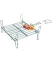 Parrilla doble para barbacoa, rejilla de acero, grill portátil con patas, asado de pescado, carne, ideal para jardín, camping, acampada, 25 x 25 cm