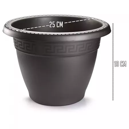 Maceta Terracota 25 cm Anthracita, Plástico Resistente Maceta Terracota 25 cm Anthracita, Plástico Resistente