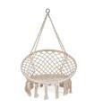 Tradineur - Silla columpio, hamaca colgante, silla colgante de cuerda de algodón 120 x 80 x 60 cm. Ideal para interior del hogar y exterior: dormitorio, patio o jardín (Color surtido)