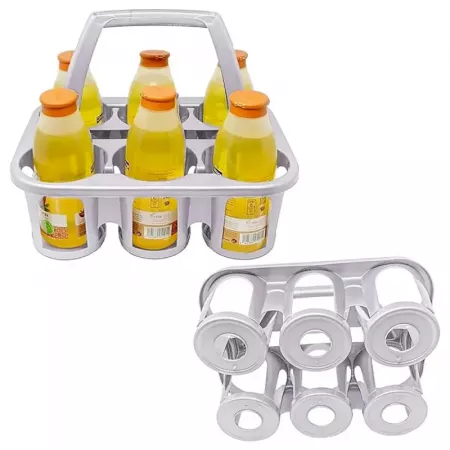 Portabotellas 6 Huecos 1,5L Resistente PP Sin BPA Gris Plata Portabotellas 6 Huecos 1,5L Resistente PP Sin BPA Gris Plata