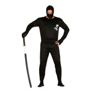 Disfraz de ninja de color negro para jóvenes y adultos para carnaval, halloween, celebraciones, Talla única