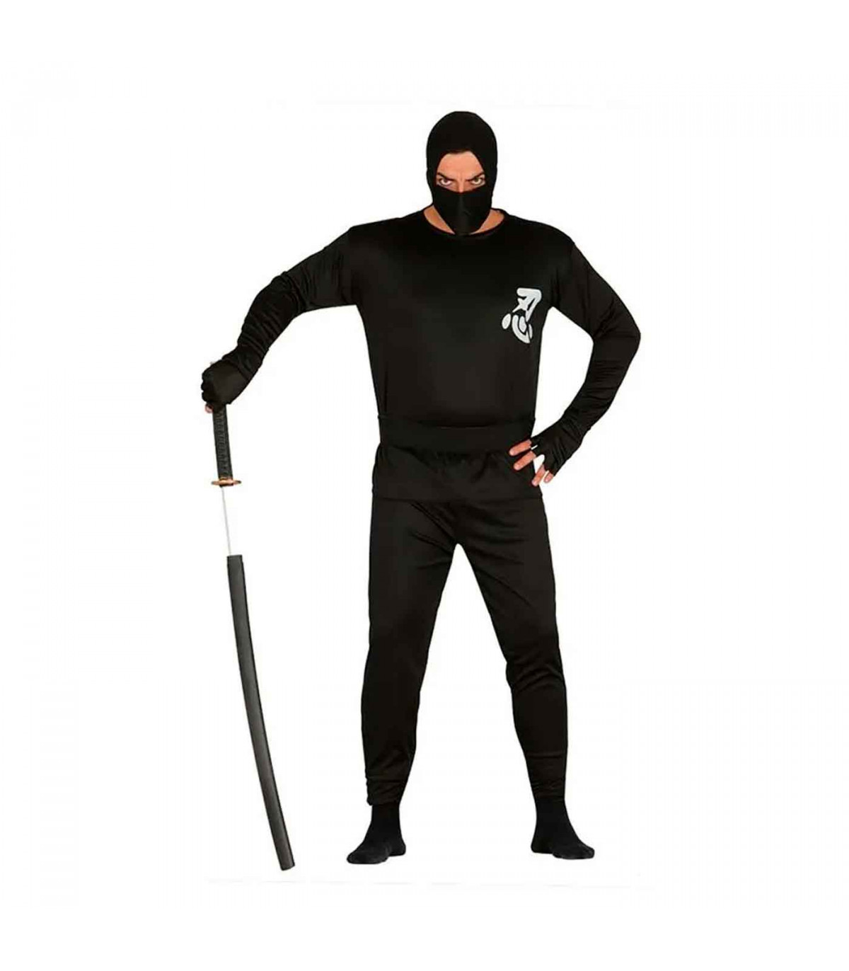 Disfraz de ninja de color negro para jóvenes y adultos para carnaval,  halloween, celebraciones, Talla única