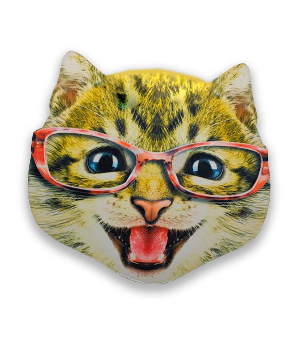 Careta de gato con gafas, foam, para niños para combinar con disfraces para  carnaval, halloween y celebraciones. Tamaño: 34 x 34