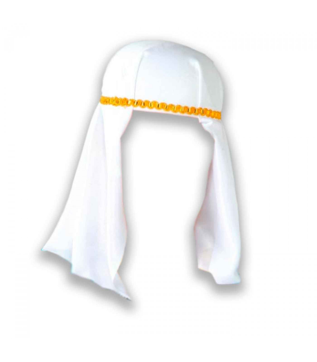Gorro árabe de color blanco con relieve para jóvenes y para carnaval, Halloween, fiestas de otras ce