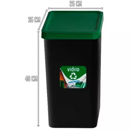 Set 3 Cubos Reciclaje Apilables 28L Colores Verde/Azul/Amarillo Set 3 Cubos Reciclaje Apilables 28L Colores Verde/Azul/Amarillo