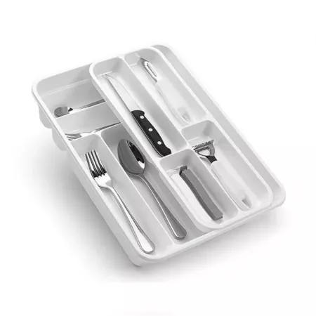 Organizador de Cubiertos Blanco 40x30x7 cm - Ahorra Espacio Organizador de Cubiertos Blanco 40x30x7 cm - Ahorra Espacio