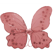 Alas de mariposa de color rojo con brillantina para niños, complemetos de carnaval, halloween y otras celebraciones. Tamaño: 39 x 47 cm
