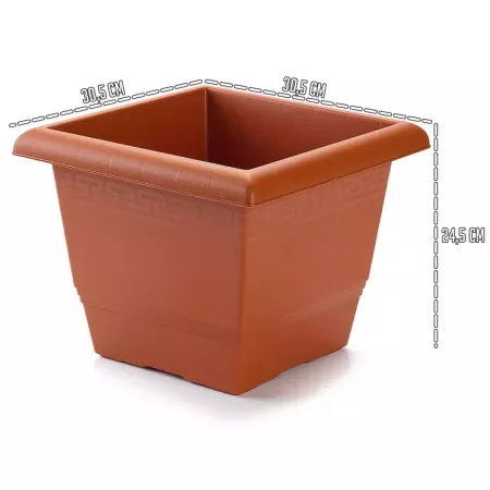 Maceta Cuadrada Plástico UV 24,5x30,5 cm, Moderna y Resistente Maceta Cuadrada Plástico UV 24,5x30,5 cm, Moderna y Resistente