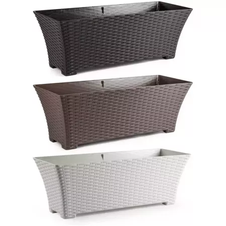 Jardinera Rattan Wengué 21x60,5x22 cm – Resistente y Elegante Jardinera Rattan Wengué 21x60,5x22 cm – Resistente y Elegante