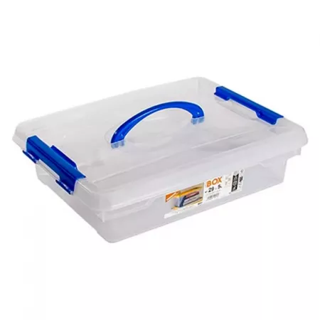 Caja Organizadora 5L Resistente con Asa y Cierre Clip Transparente Caja Organizadora 5L Resistente con Asa y Cierre Clip Transparente