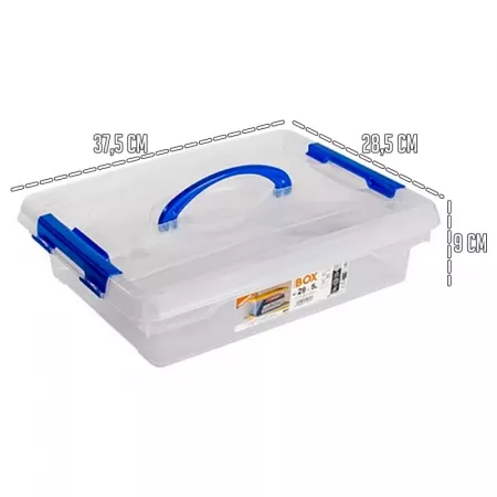 Caja Organizadora 5L Resistente con Asa y Cierre Clip Transparente Caja Organizadora 5L Resistente con Asa y Cierre Clip Transparente