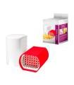 Cortador de patatas manual de acero inoxidable y plástico 13,5 x 9,5 x 8,5 cm, cortador de verduras para freir, calabacín, berenjena, pimientos, apto para lavavajillas, color aleatorio