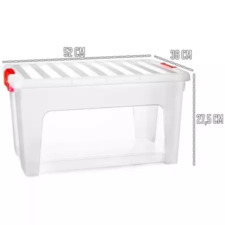 Caja de Almacenamiento 36L Transparente con Tapa Hermética Caja de Almacenamiento 36L Transparente con Tapa Hermética