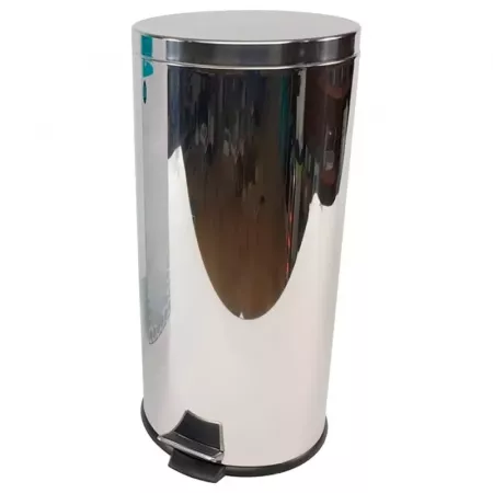 Papelera acero inoxidable 30L con pedal y cubo extraíble cromado Papelera acero inoxidable 30L con pedal y cubo extraíble cromado