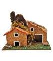 tradineur - Casa de pueblo, corcho y resina, para belén navideño, casita de aldea decorativa para nacimiento, pesebre, navidad, 10 x 14 x 7 cm, modelo aleatorio