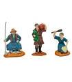 Set de 3 figuras de campesinos para belén navideño, durexina, figuras decorativas nacimiento, pesebre, decoración navidad, 10 cm