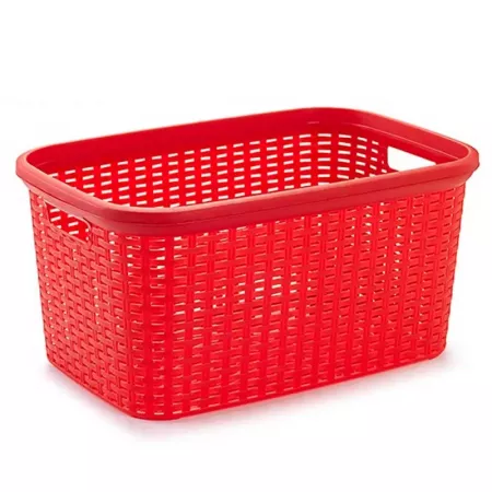 Cesta Portatodo 35L Resistente Estilo Mimbre con 2 Asas Cesta Portatodo 35L Resistente Estilo Mimbre con 2 Asas