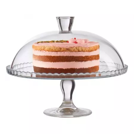 Expositor de Tarta 32 cm con Tapa Transparente y Pie Elevado Expositor de Tarta 32 cm con Tapa Transparente y Pie Elevado