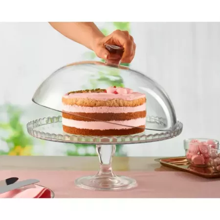 Expositor de Tarta 32 cm con Tapa Transparente y Pie Elevado Expositor de Tarta 32 cm con Tapa Transparente y Pie Elevado