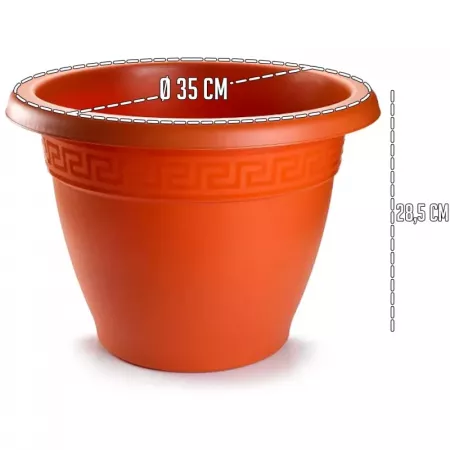 Maceta Terracota 35 cm Antracita | Plástico Resistente & Drenaje Maceta Terracota 35 cm Antracita | Plástico Resistente & Drenaje