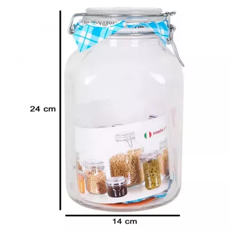 Tarro Hermético de Vidrio 3,1L Primizie, Cierre Seguro Tarro Hermético de Vidrio 3,1L Primizie, Cierre Seguro