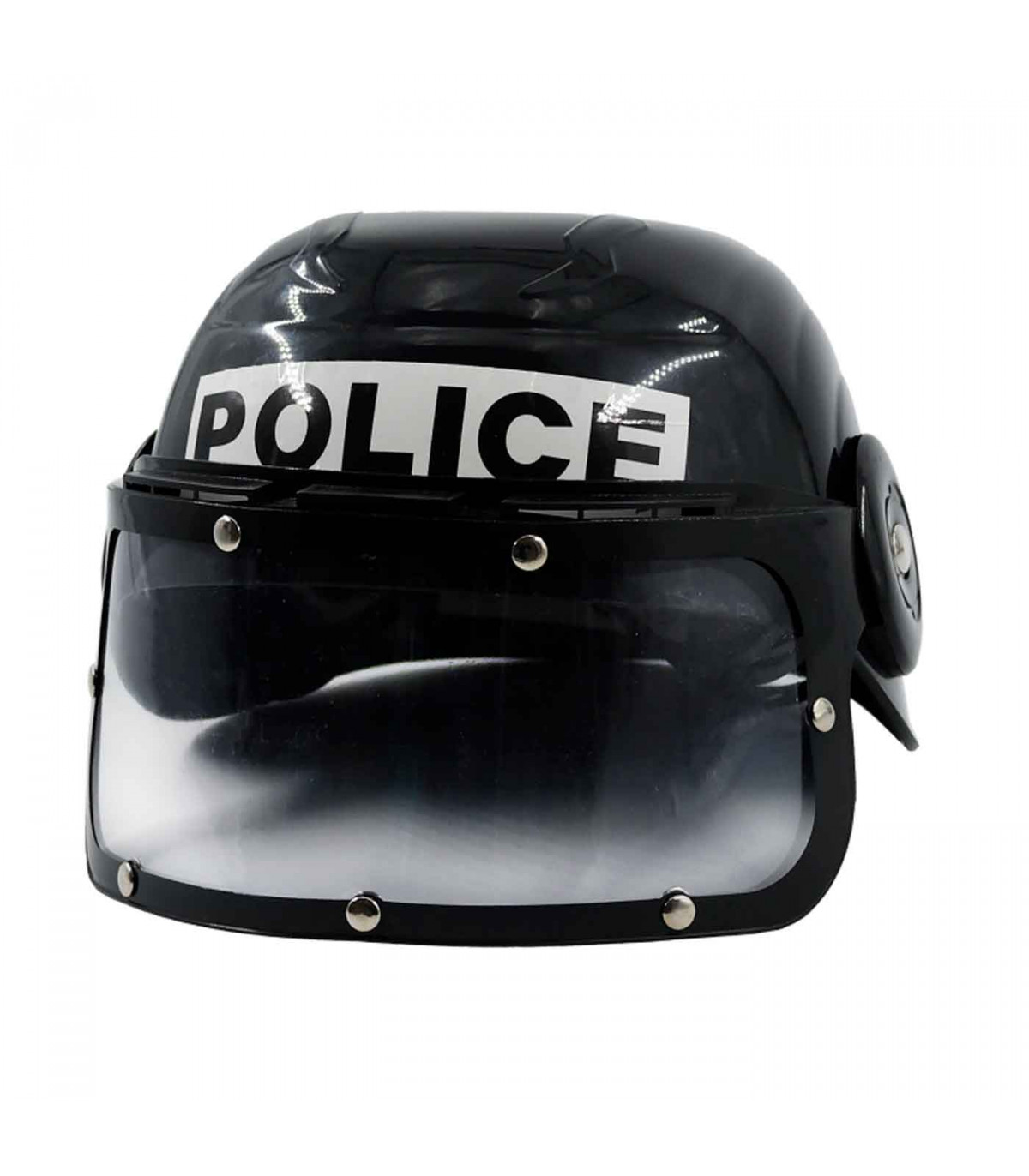 de policía con visor negro para niños para halloween, fiestas y celebraciones. 12 x 20 x 22 cm