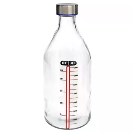 Botella Medidora Vidrio 1L con Tapa Colorida y Medidas Botella Medidora Vidrio 1L con Tapa Colorida y Medidas