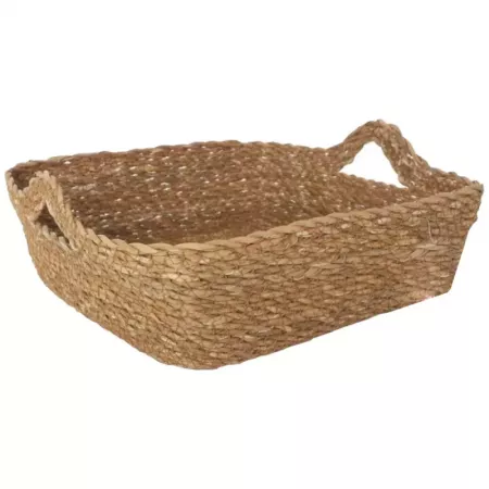 Cesta de mimbre con asas, resistente y versátil 27x27x8 cm Cesta de mimbre con asas, resistente y versátil 27x27x8 cm
