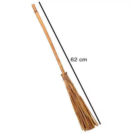 Escoba de Bruja 62 cm Natural, Ligera y Resistente para Halloween Escoba de Bruja 62 cm Natural, Ligera y Resistente para Halloween
