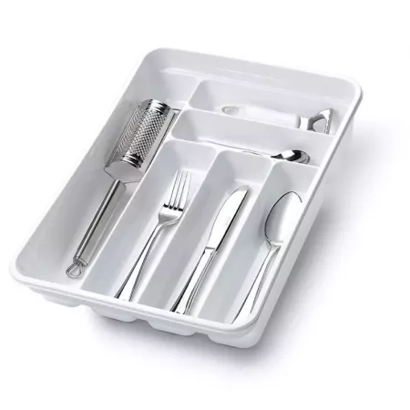 Organizador de Cubiertos Blanco Resistente – Perfecto y Práctico Organizador de Cubiertos Blanco Resistente – Perfecto y Práctico